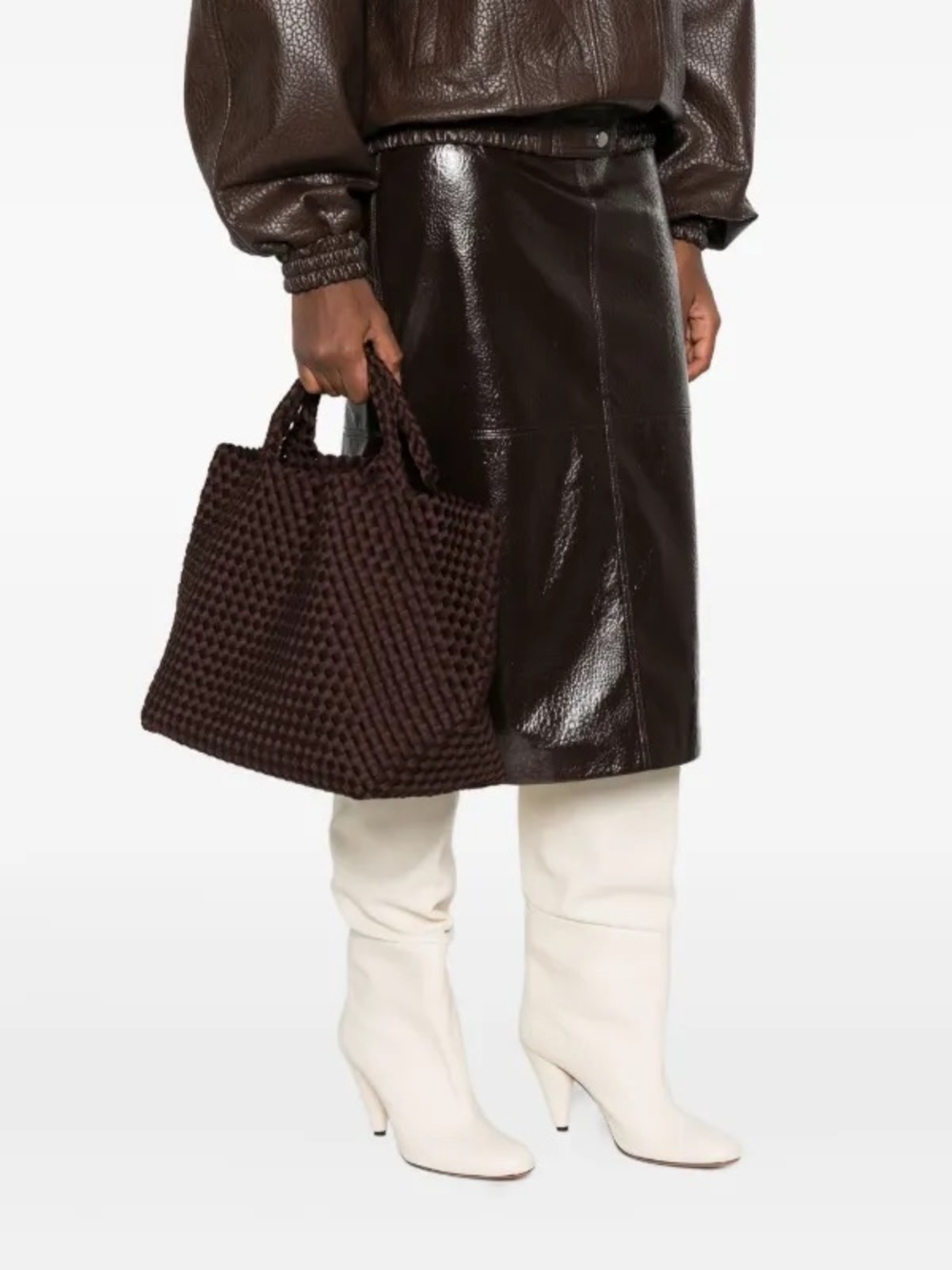 NAGHEDI St. Barths Tote Bag Top-Handle Chocolate Brown